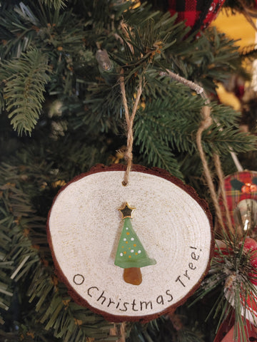 Sea glass Christmas tree ornament